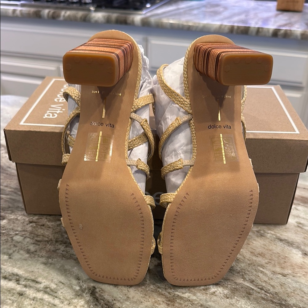 🌞 Dolce Vita Jenko Raffia Heels – Size 8 – NEW IN BOX 🌞 - Picture 13 of 13